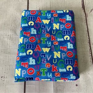 Vintage Giordano Alphabet Blue Decorator Fabric Letters Print Material 103X45”